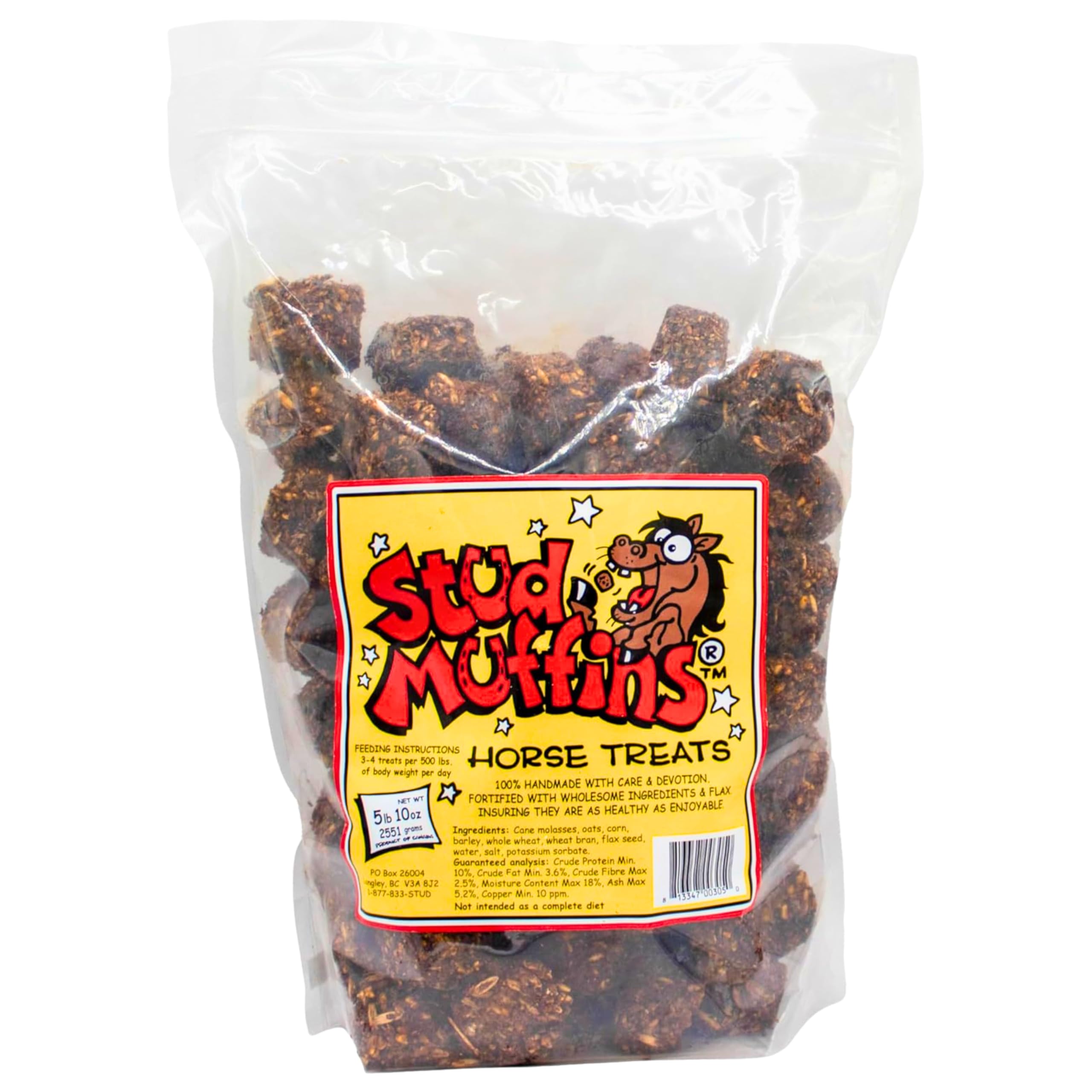 Stud Muffins 5.8lb Horse Treats Bag/Stud Muffins are Great Training Treats and Horse Pill Pockets/Our Treats for Horses are All Natural Horse Treats/Durable 5.8lb Horse Treats Bulk Pack