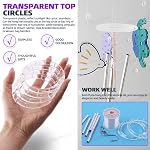 Swpeet 60Pcs Wind Chime Tubes Parts and Transparent Top Circles of Wind Chime with 100 Yard Wind Chime Wire and Swivel Hooks Clips Making