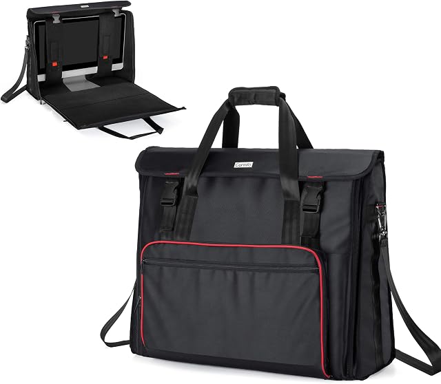 CURMIO Travel Bag Compatible with Apple iMac 27'' Desktop Computer, Portable Carrying Case Compatible with iMac 27-inch Monitor and Accessories, Black (Patent Pending)