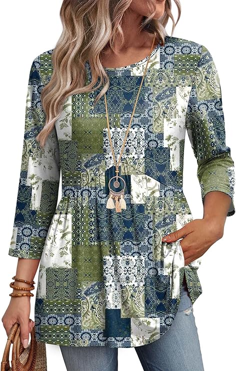 3/4 Length Sleeve Babydoll Top