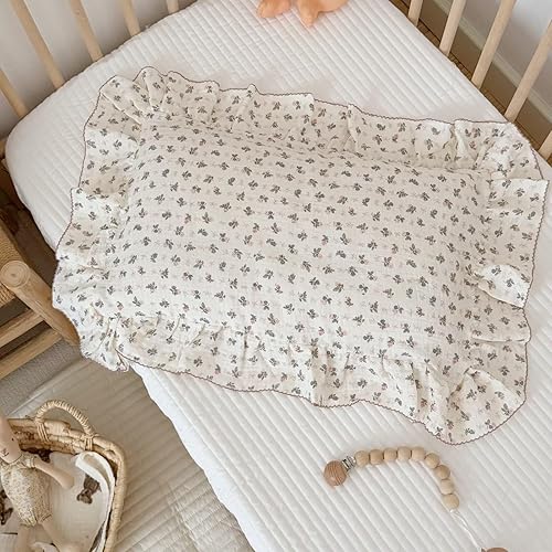 Vista 37 de BuLuTu Funda de almohada de muselina de algodón para niños pequeños, tamaño estándar, estampado de flores de Galsang, suave funda de almohada