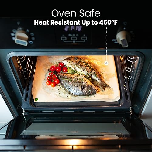 Miniatura 5 de Fit Meal Prep 125 hojas de papel pergamino para hornear, 16 x 24 pulgadas, precortadas, antiadherentes, tamaño completo, papel de horno blanco para