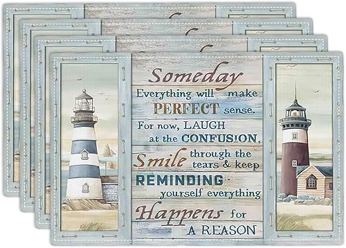 Miniatura 45 de Juego de 4 manteles individuales florales y colibríes, lavables, para decoración del hogar, fiesta, interior, cocina, comedor, 12 x 18 pulgadas