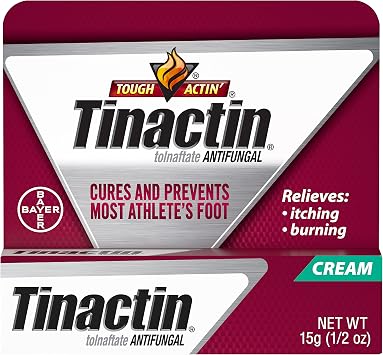 Tinactin Athletes Foot Cream, Tolnaftate 1%, Antifungal, AF Treatment, Proven Clinically Effective on Most Athletes Foot and Ringworm, Cream, 0.5 Ounce, 15 Grams, Tube