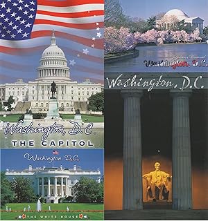 Lunch Money Washington, D.C. Postcard Pack of 4 Postcards Featuring The White House, The Capital, The Lincoln Memorial, Jefferson Memorial, the National Cherry Blossom Festival, etc.
