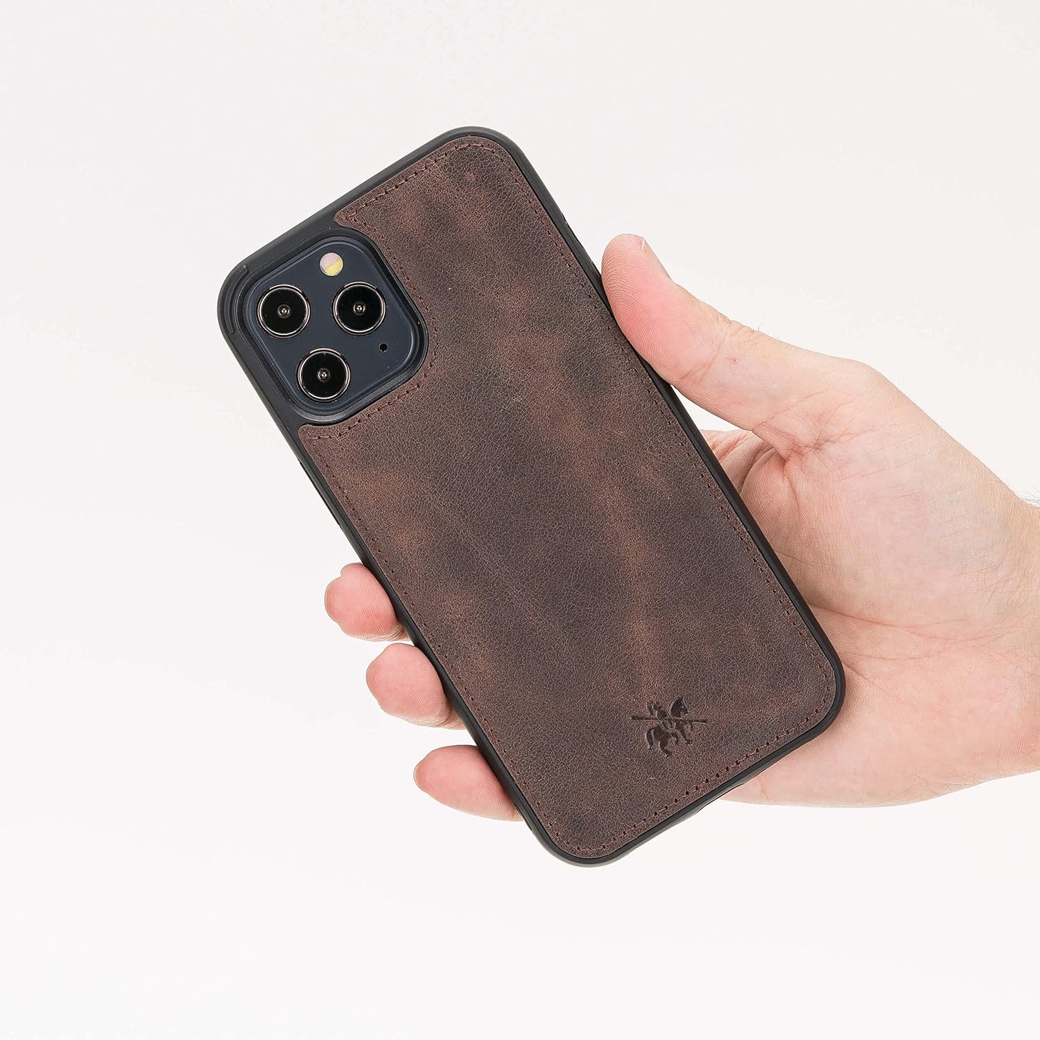 Venito Lucca Leather Case Compatible with iPhone 12 (6.1 inch) and iPhone 12 Pro (6.1 inch) – Extra Secure with Padded Back Cover (Coffee Brown)