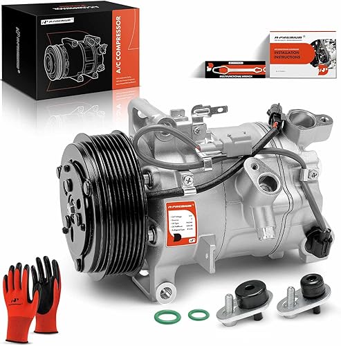 A-Premium Compresor de aire acondicionado de CA con embrague compatible con Infiniti Q50 3.0L 3.7L 2016-2021, Q60 3.0L 2017-2020