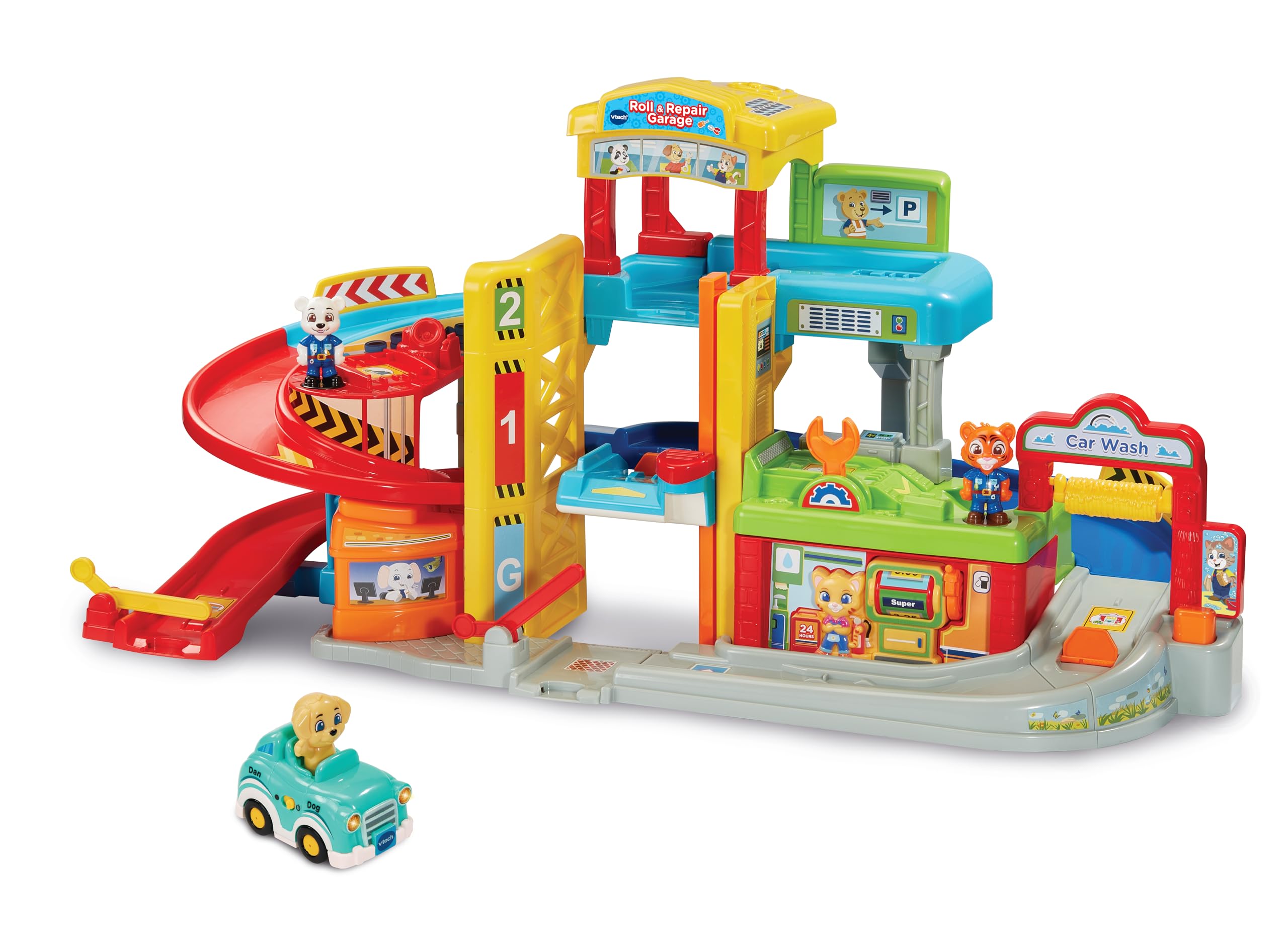 VTech Toot-Toot Drivers Roll & Repair Garage, Interactive Toy Car Playset, Vehic