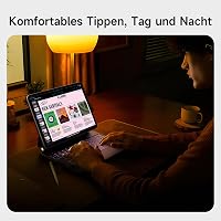 HOU iPad Air 13 és Pro 12.9 Billentyűzetes Tok - QWERTZ, Érintőpaddal, 7 Színű Háttérvilágítással, Mágneses Kialakítással, Kompatibilis 3-6. 6