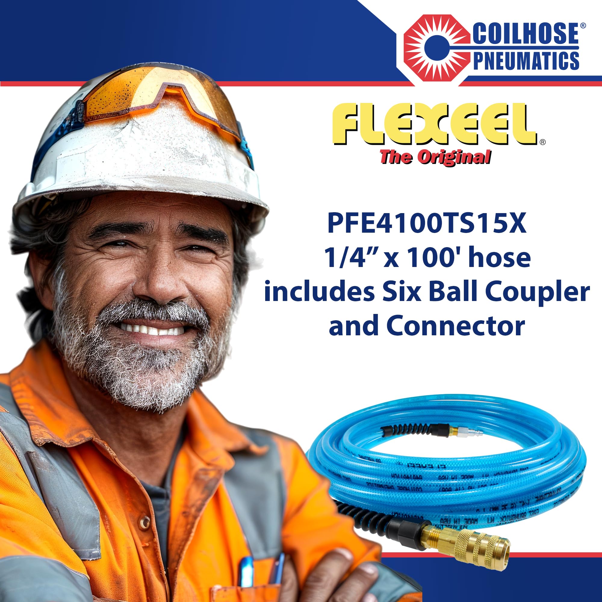 Coilhose Pneumatics PFE4100TS15X Flexeel Reinforced Polyurethane Air Hose, 1/4" ID - Image 3