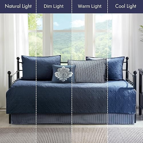 Vista 5 de Madison Park - Juego de cubrecama de algodón a doble cara con faldón, diseño clásico de cabaña estilo casa de campo, ropa de cama para todas