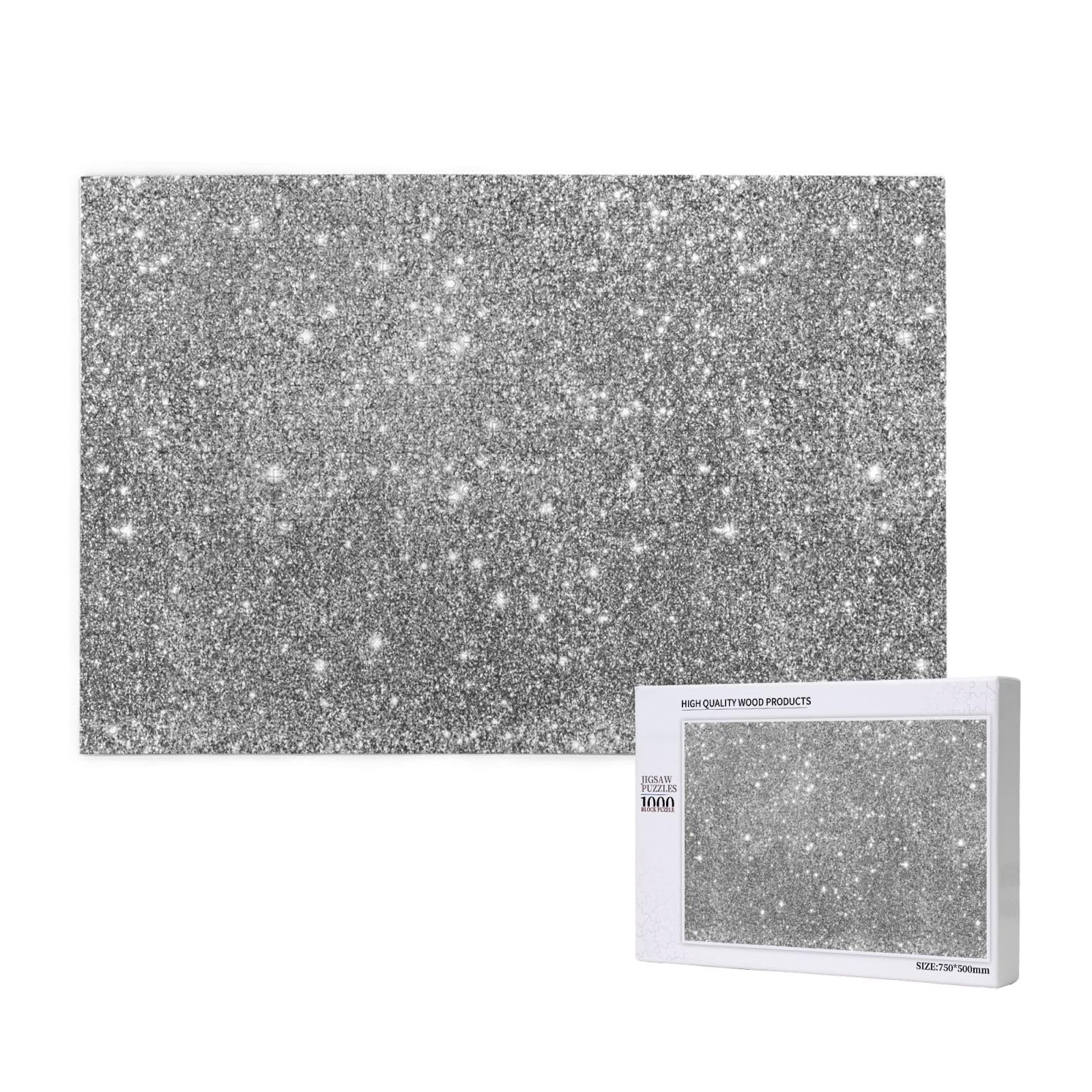 Gioco di puzzle per adulti, puzzle impegnativi, puzzle da 1000 pezzi, glitter argento