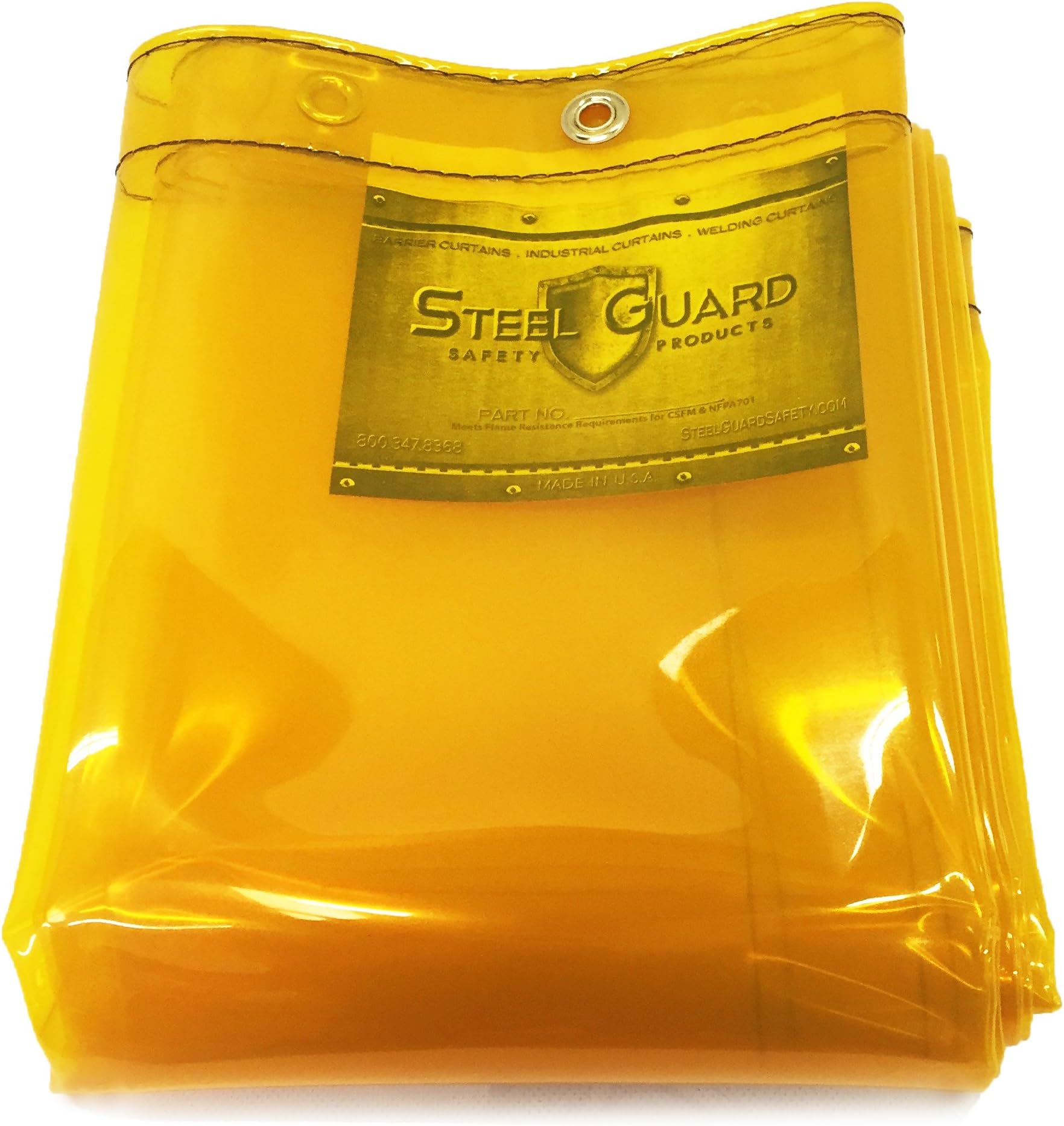 Welding Curtain - H- 6' x W- 6' - See-Thru 14 mil Yellow Transparent Welding Curtain