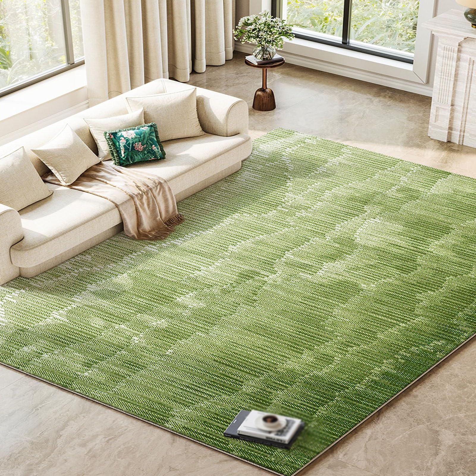 Tapis de sol poil ras facile à nettoyer pour salon et chambre