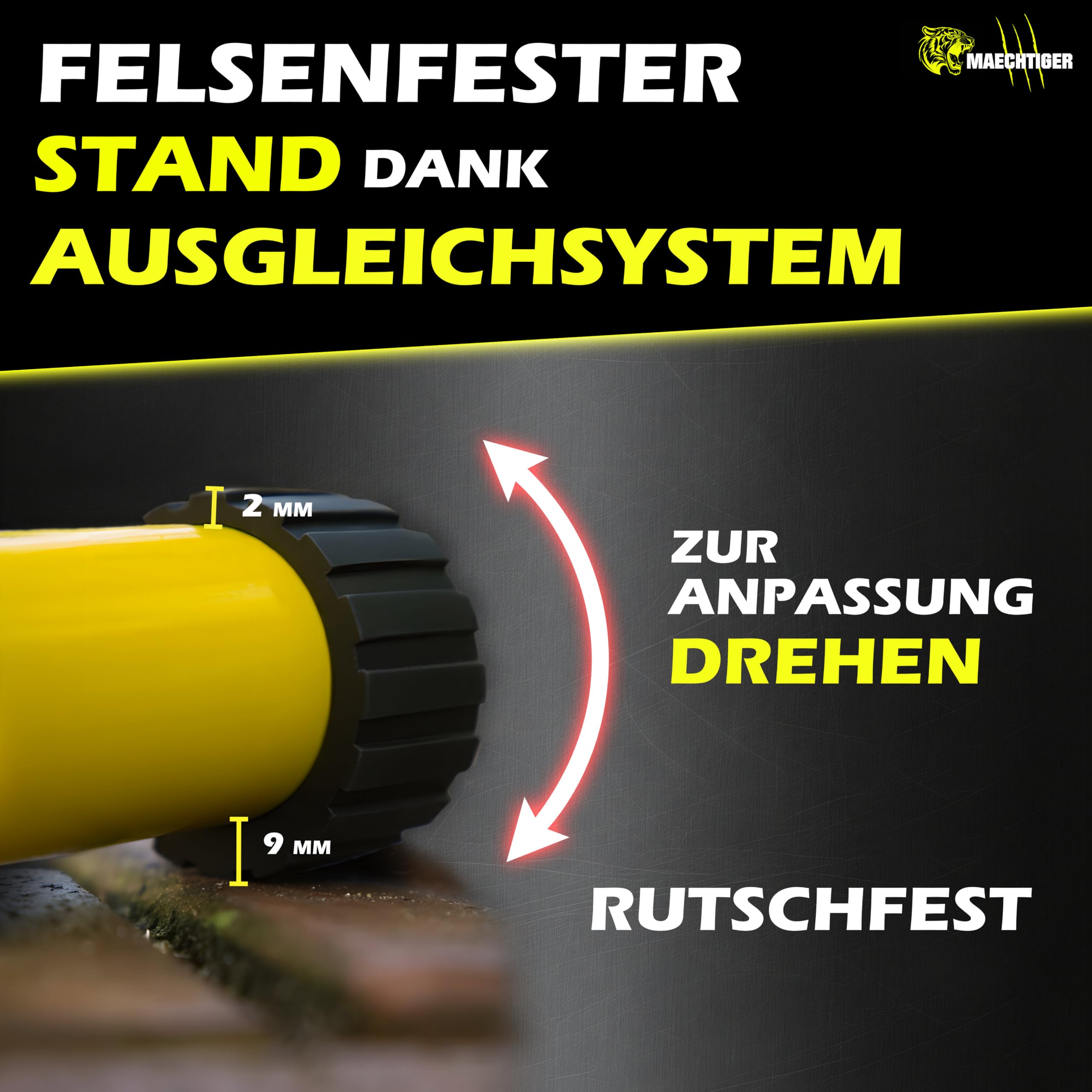 Premium Parallettes - extralange Liegestützgriffe/Push Up Bars aus Stahl - mit Ausgleichsystem für stabilen Stand - rutschfest & gelenkschonend - für Calisthenics, Fitness, Indoor & Outdoor