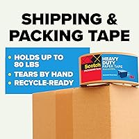 Vista 2 de Scotch Cinta de embalaje de papel de bloqueo de caja, marrón Kraft, cinta de papel Kraft de agarre extremo que se recicla con la caja, suministros