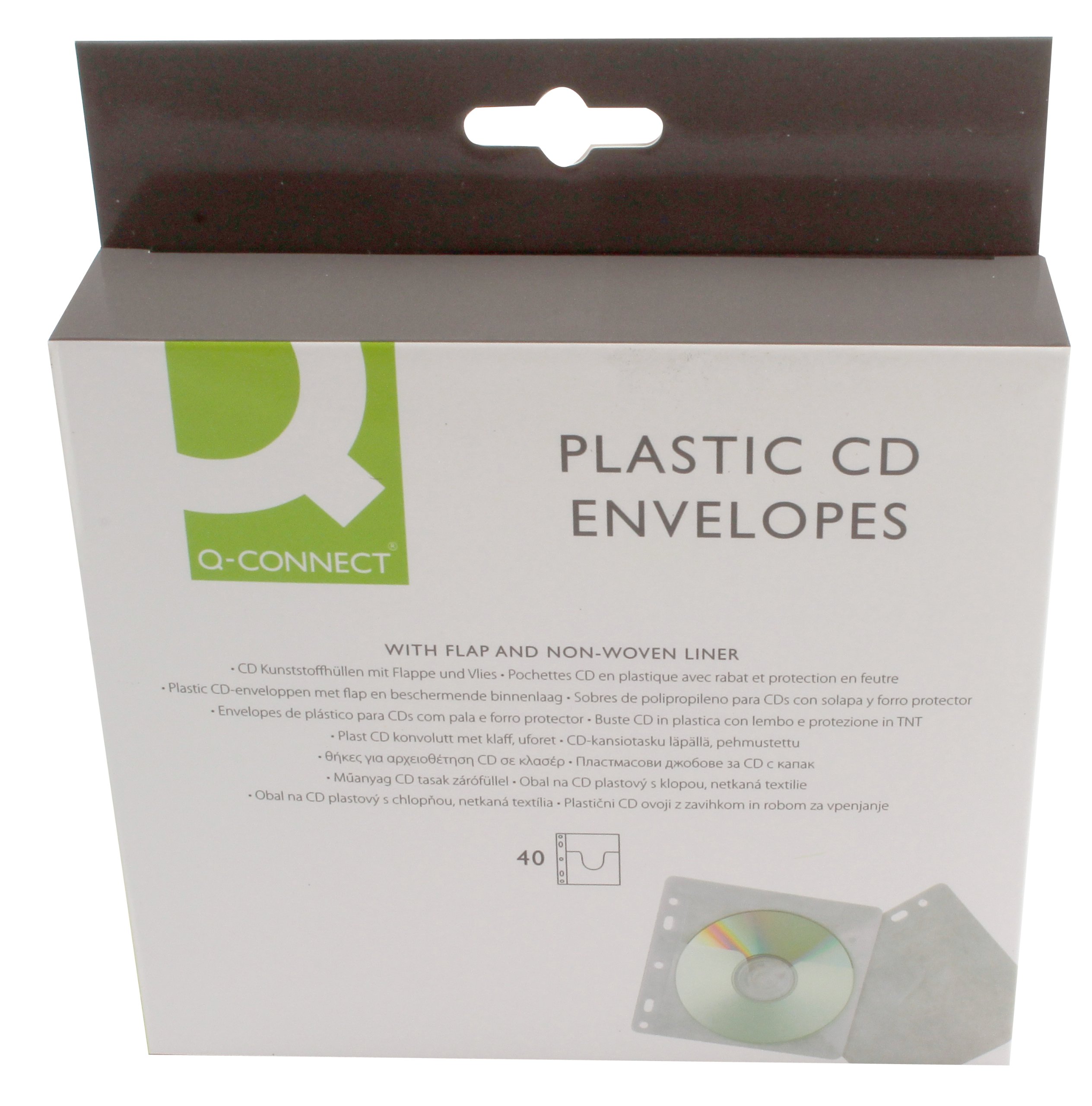 Q-​Connect CD Envelope Polypropylene Pack of 40 KF02208