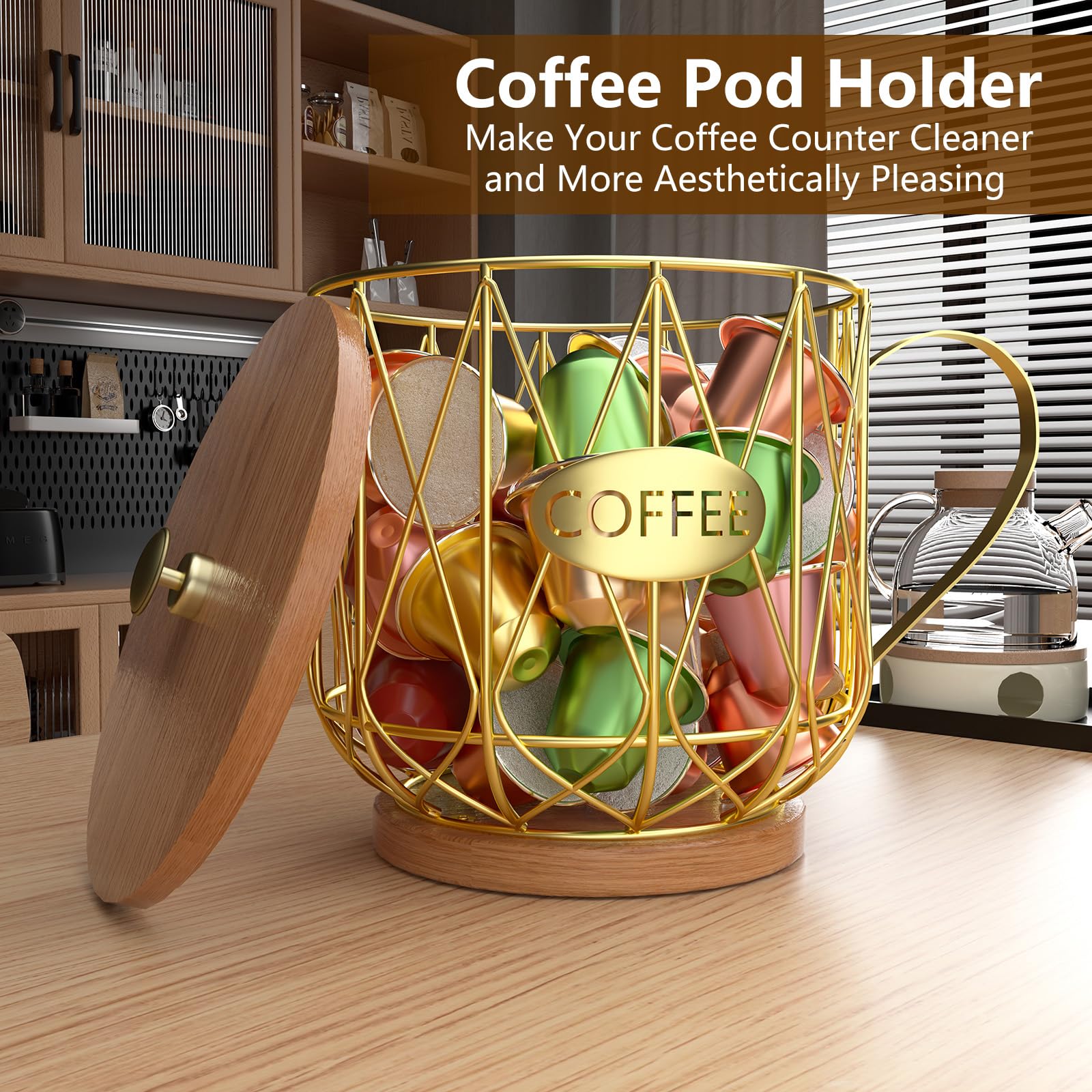 Kcups Holder Organizer Coffee Pod Holder Large Capacity Black K - Main Image