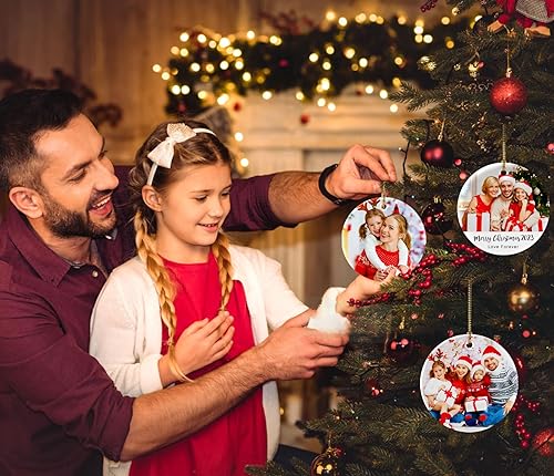 Miniatura 6 de Juantao Adornos de Navidad personalizados 2023 para colgar fotos para árbol de Navidad, decoración de vacaciones, Navidad personalizada y regalos