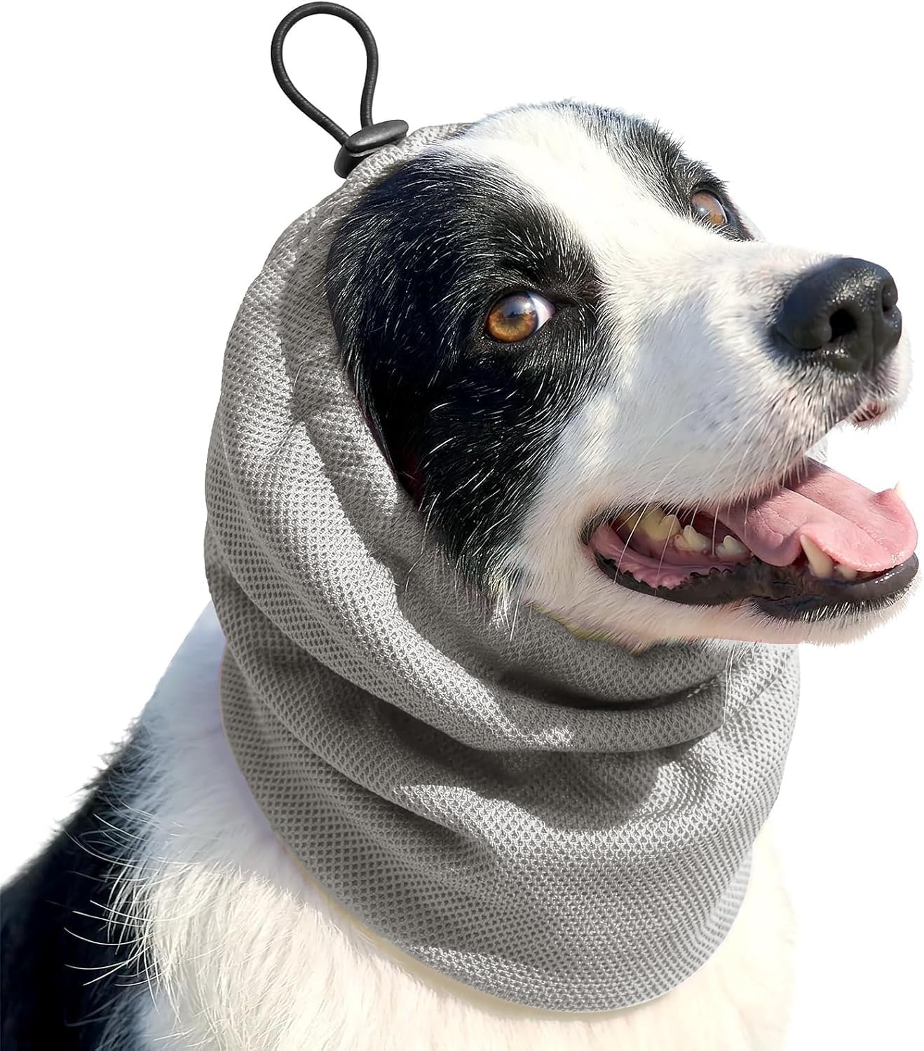 Obroża chłodząca dla psa, chłodzący szalik dla psa, bandana dla psa, chłodząca obroża z bandanią dla psa na lato, do schładzania psa latem (Gris, L)