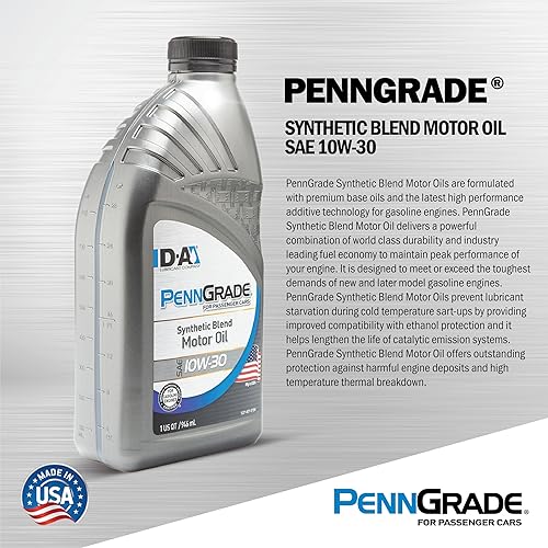 Miniatura 2 de Aceite de motor PennGrade  Lubricantes D-A  Mezcla sintética  SAE 10W-30  Caja de 12 cuartos de galón
