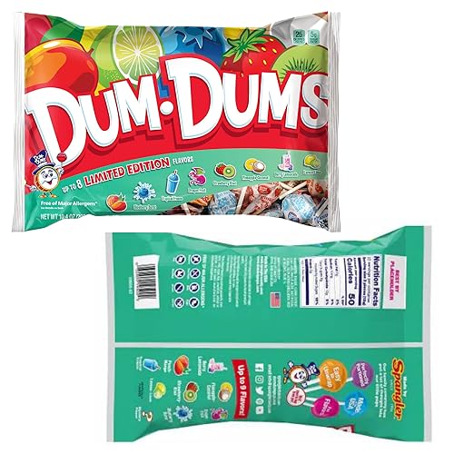 Miniatura 3 de Paquete de paletas tropicales. Incluye dos bolsas de 10.4 onzas de paletas Dum-Dums de edición limitada. Viene con paletas envueltas individualmente