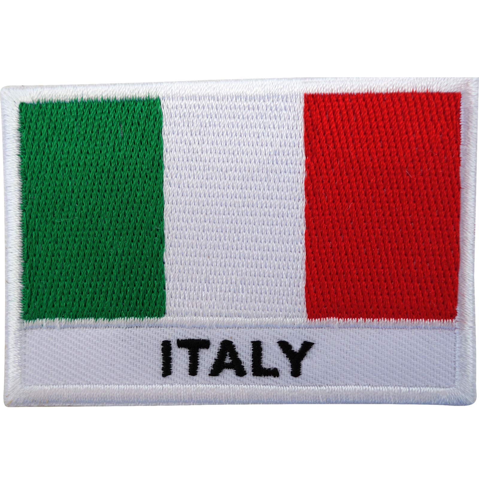 2 Pieces Italy Shield Flag Patch Embroidered Applique Iron On