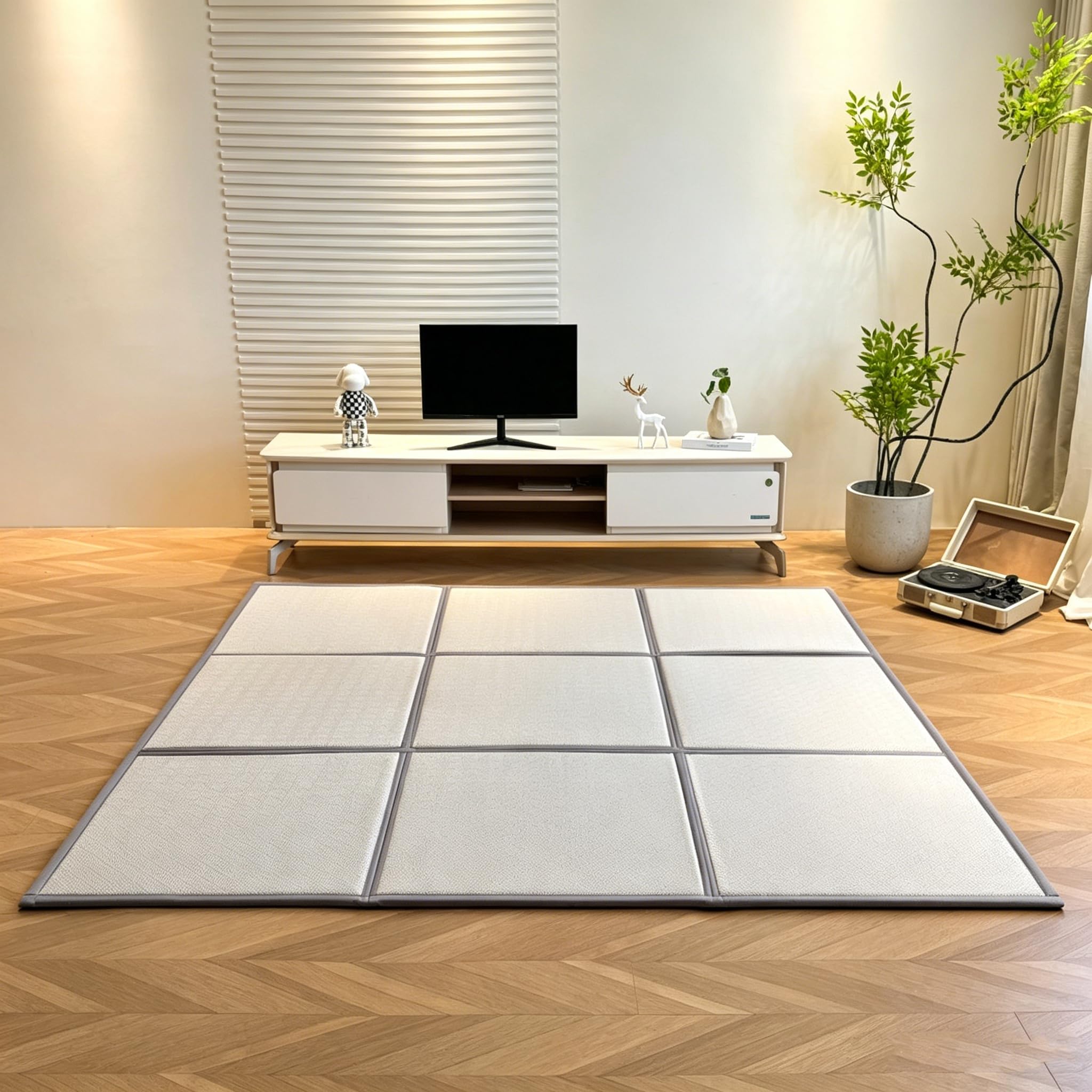 AVSMGP ,C,130×195cm/51.18×76.77", Esterilla Tatami Japonesa, Colchón Tatami Plegabl Ratán Y Seda Helada para Cama Suelo- Portátil Tamaño Matrimonial Tejido A Mano para Dormir, Practicar Yoga, Acampar