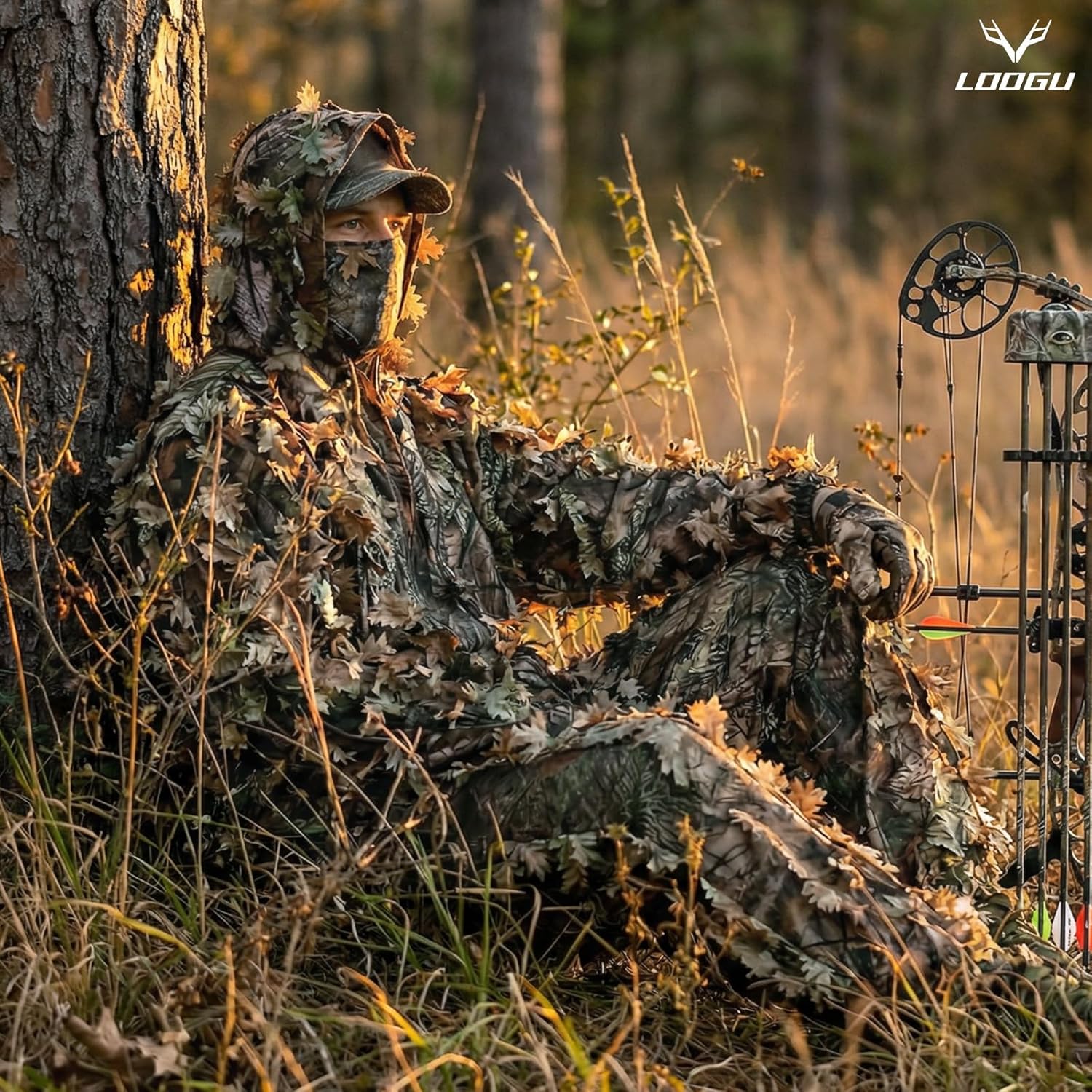 LOOGU Hunting Ghillie Suit, 3D Leafy Camo Suit Military and Shooting Accessories Tactical Gear Clothing - Image 7