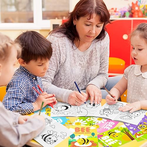 Miniatura 6 de 24 libros para colorear de abejas para niños, recuerdos de fiesta, libro de dibujo artístico con flor de panal de abeja, animal de insectos para