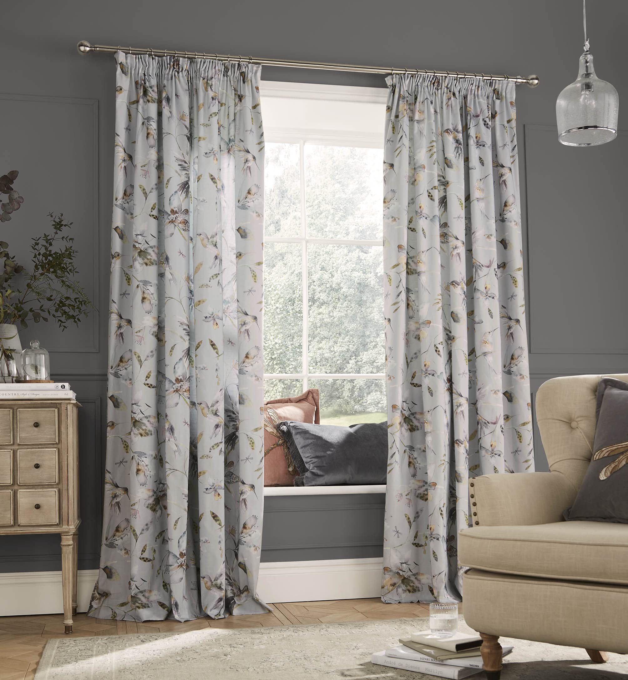 Voyage Maison Tafuna Lined Eyelet Window Curtains in Dawn (168cm x 229cm (66'' x 90''))