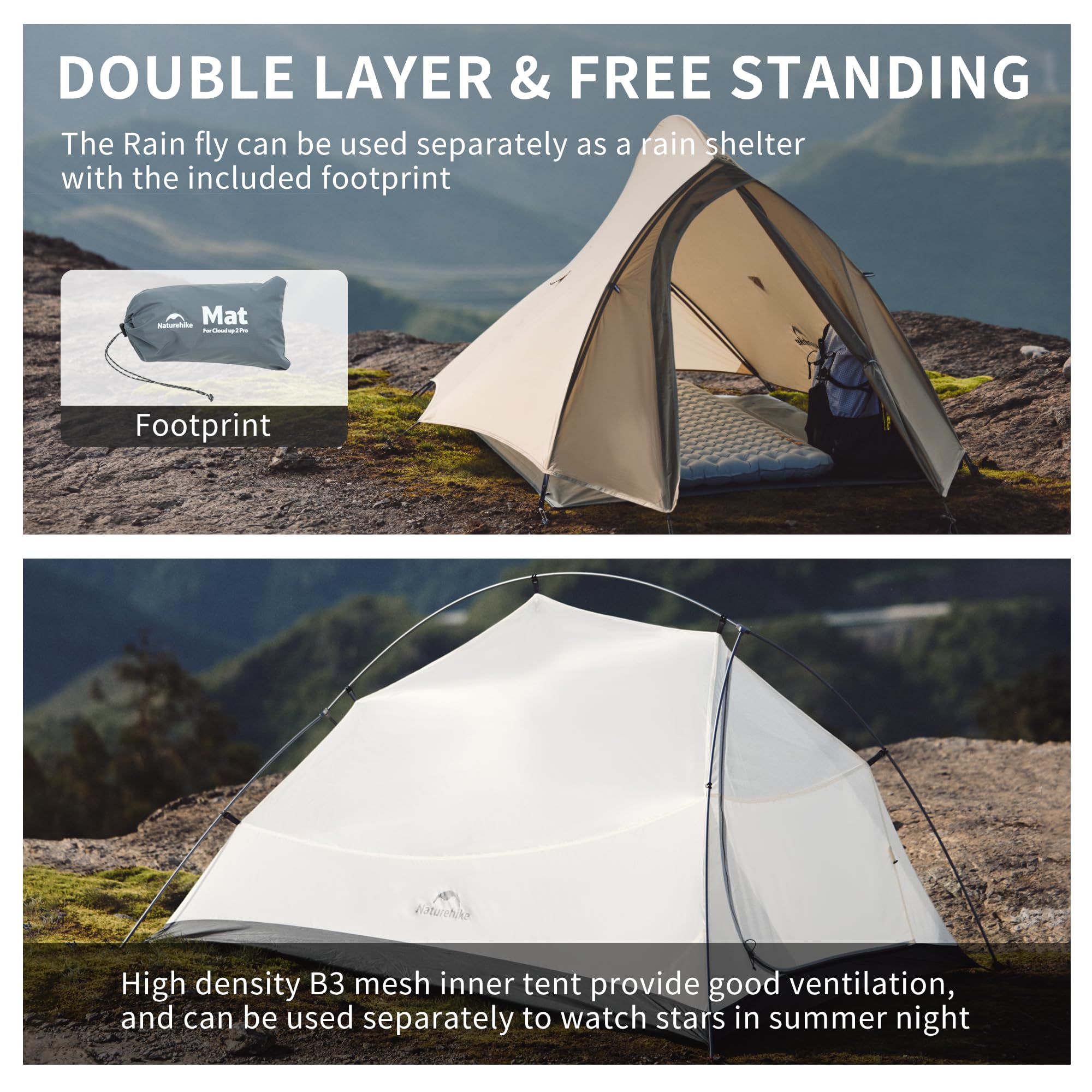 Naturehike Cloud Up 1 Person Ultralight Backpacking Double Layer