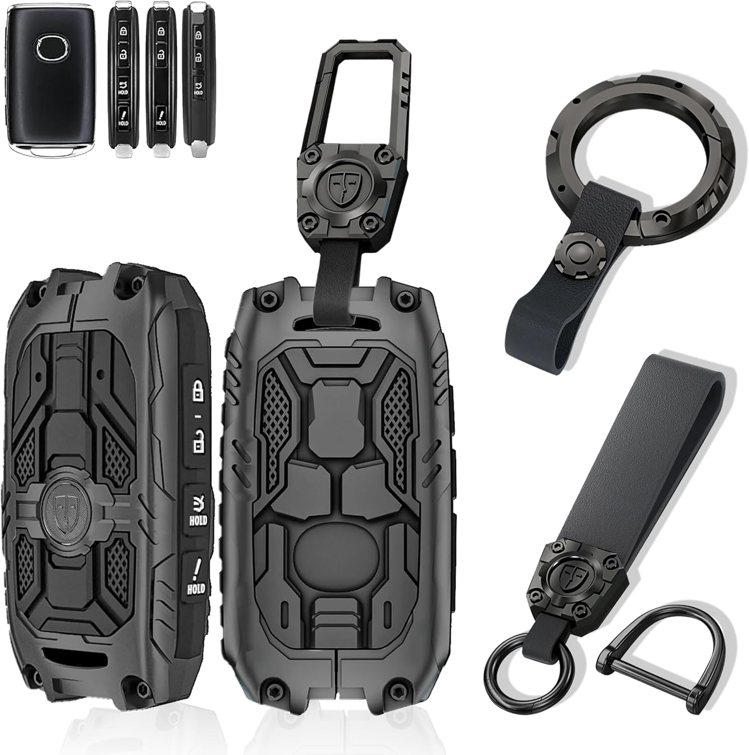 5 Button Key Fob Cover for GMC Sierra/Chevy Silverado 1500 2022-2026, 2500HD 3500/Tahoe 2024-2026 Key Fob Protector for Buick Envision 2021-2026 with 3 Types Keychain