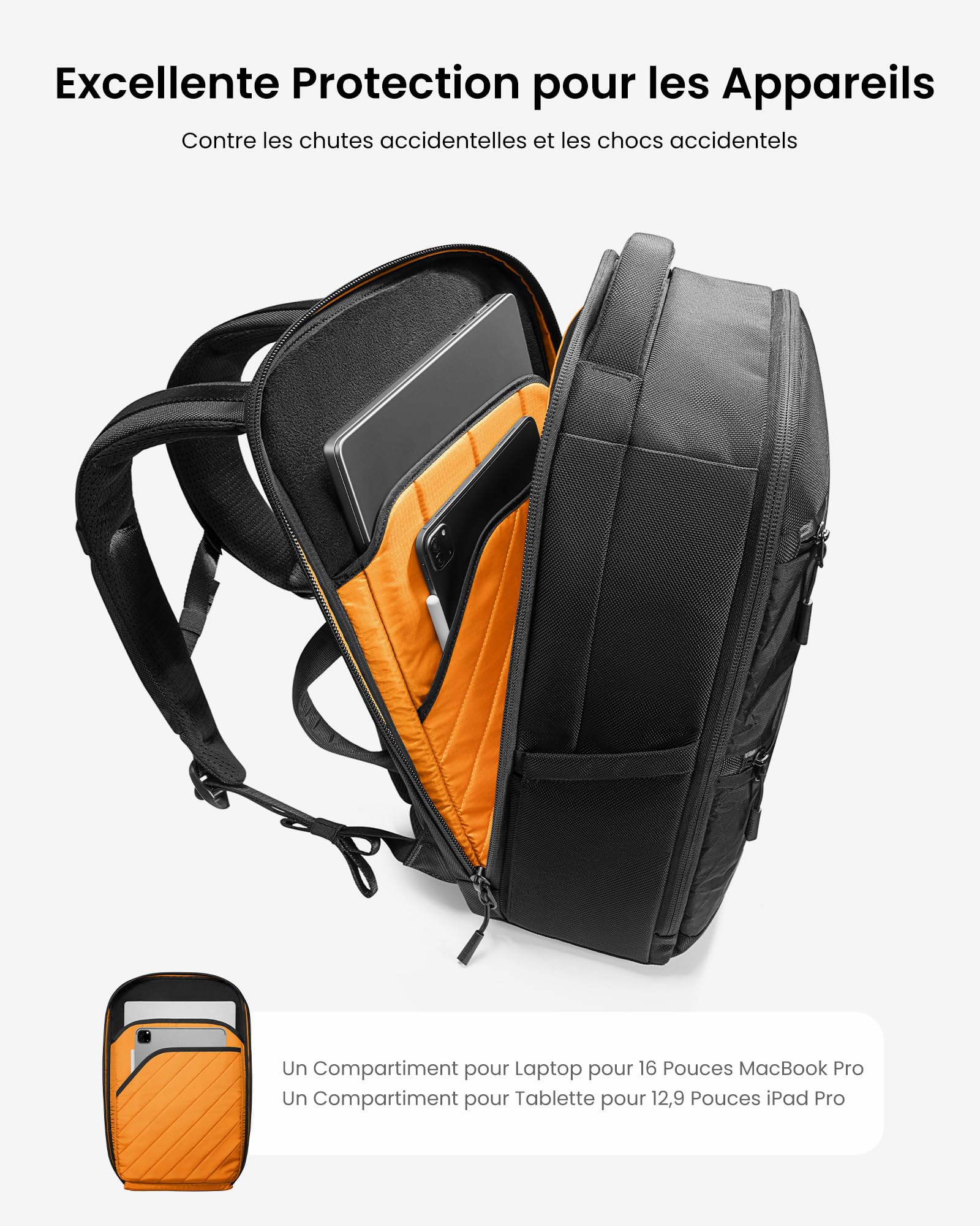 tomtoc X-Pac Sac à Dos 28L pour Ordinateur Portable pour Hommes