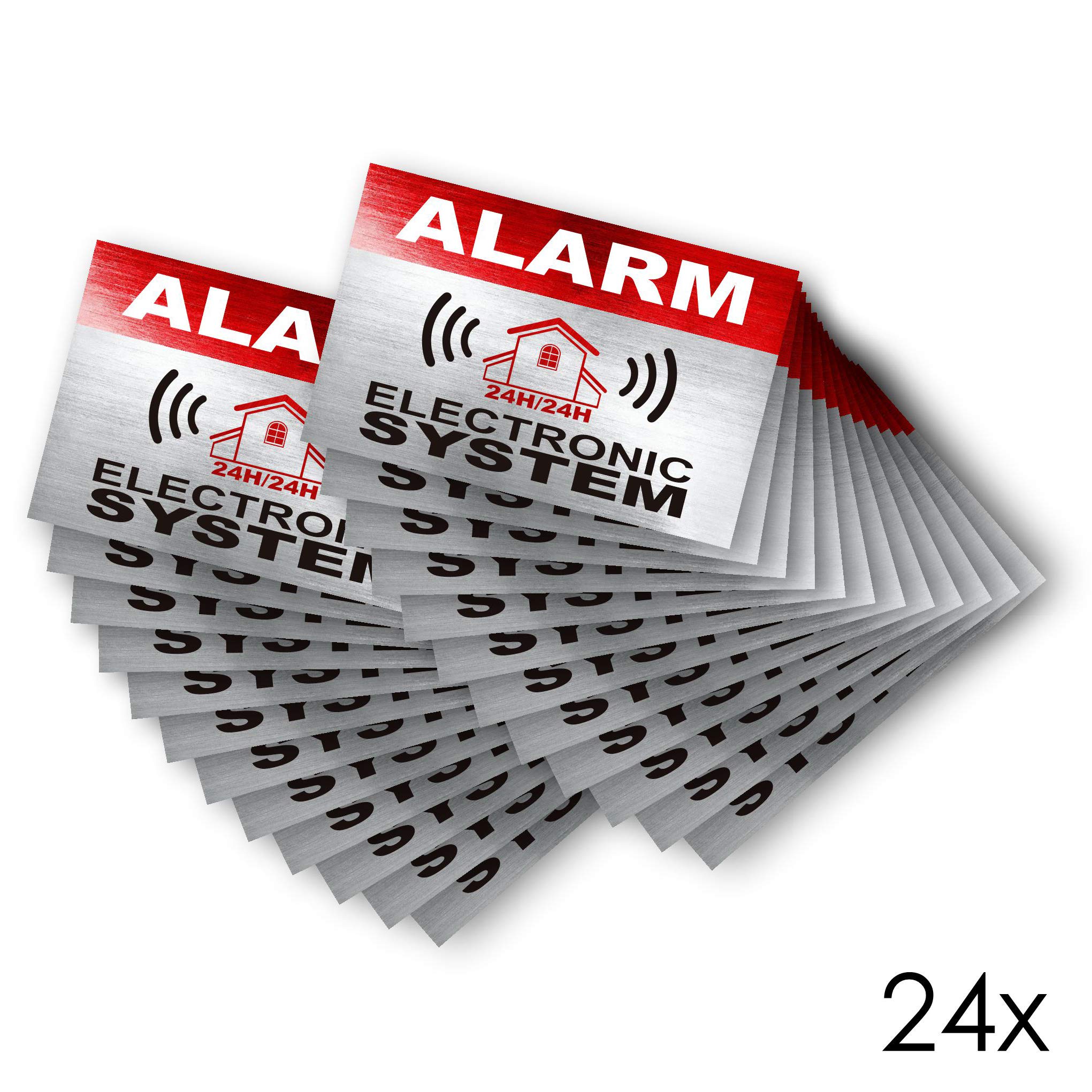 Adesivi Deterrenti Allarme - Sistema Elettronico - Confezione Da 12 8,5 X 5,5 Cm