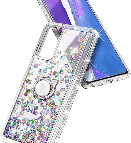 Miniatura 5 de NZND Compatible con Samsung Galaxy A13-5G funda de teléfono, gema de cristal  Brillante brillante flotante cascada líquida cubierta linda cubierta