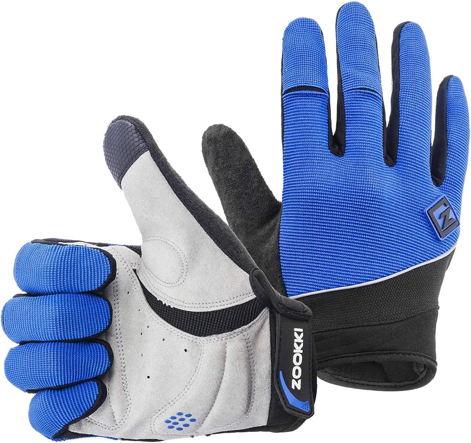 ZOOKKI Cycling Gloves Mountain Bike Gloves Road Racing Bicycle Gloves Light Silicone Gel Pad Riding Gloves Touch Recognition Full Finger Gloves Men/Women Work Gloves - XXL