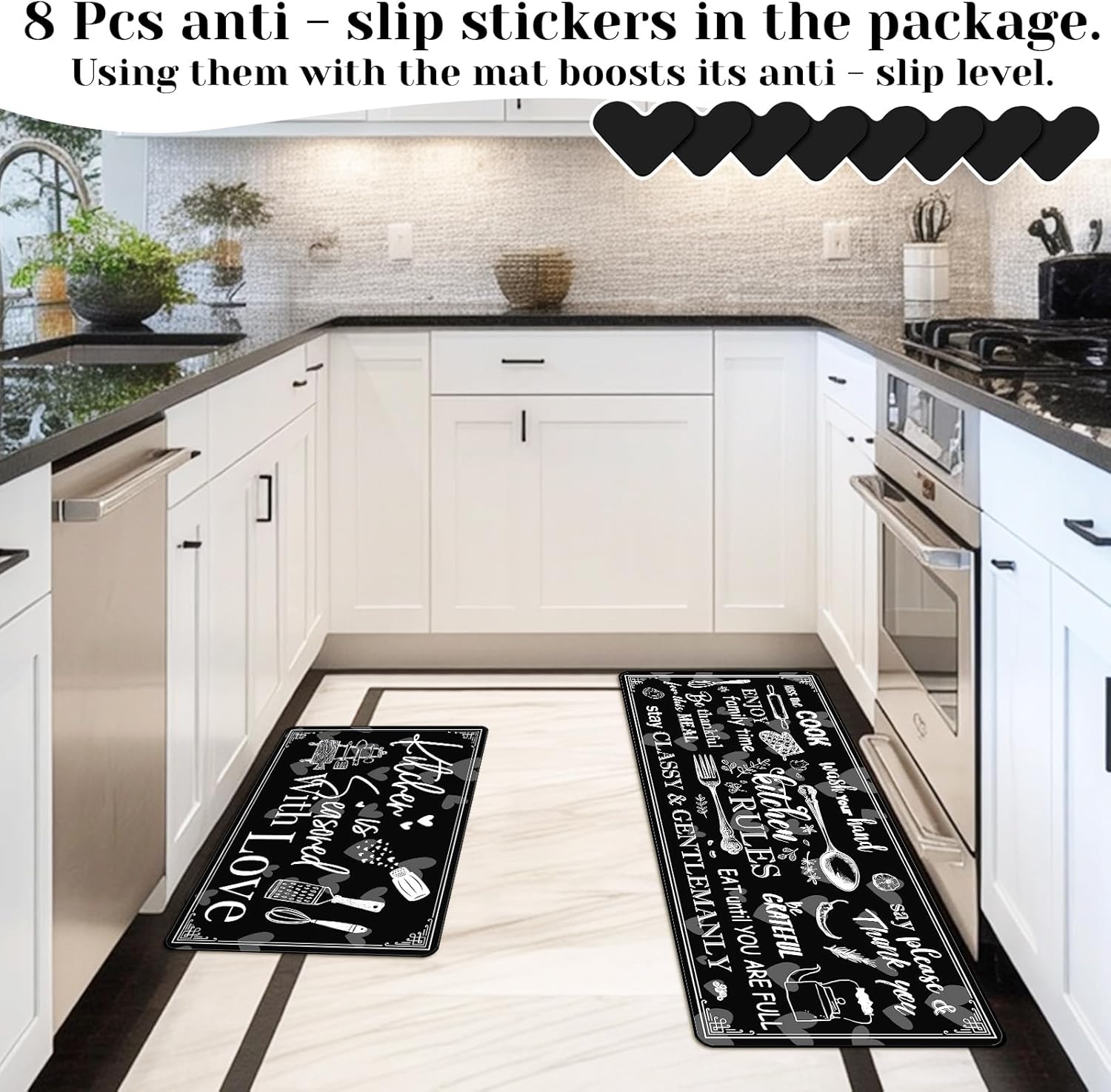 12 Pcs Farmhouse Home Kitchen Decor Set Oven Mitts Pot Holders Kitchen Rug and Towel Set with Apron