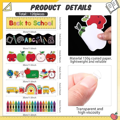 Vista 139 de Containlol Bordes de aula para tablón de anuncios, 118 pies, temática de animales de safari con ribete festoneado, tablero de anuncios colorido