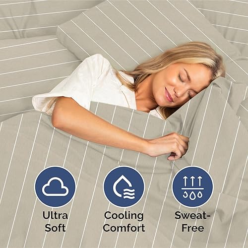 Vista 752 de Juego de sábanas de 4 piezas tamaño king, extrasuaves, transpirables y refrescantes con esquinas profundas, sábanas de fácil ajuste y sin arrugas