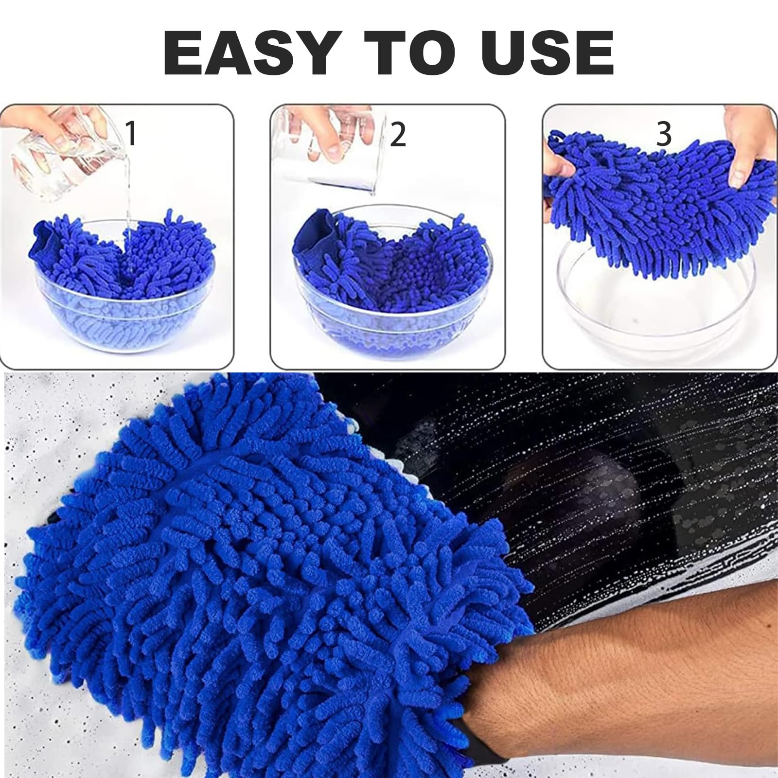 2 Guanti In Microfibra Per Lavaggio Auto - Antigraffio E Super Assorbenti