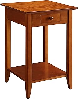 Convenience Concepts American Heritage End Table with Drawer and Shelf, Cherry, 18 in x 18 in x 26 in