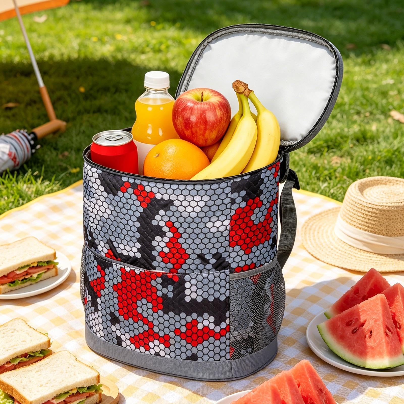 Zaino refrigerante isolato – Zaino pieghevole a prova di perdite, borsa termica a prova di perdite, grande capacità 20 l, mantiene il ghiaccio 24 ore, cerniera per campeggio, spiaggia, picnic, pesca