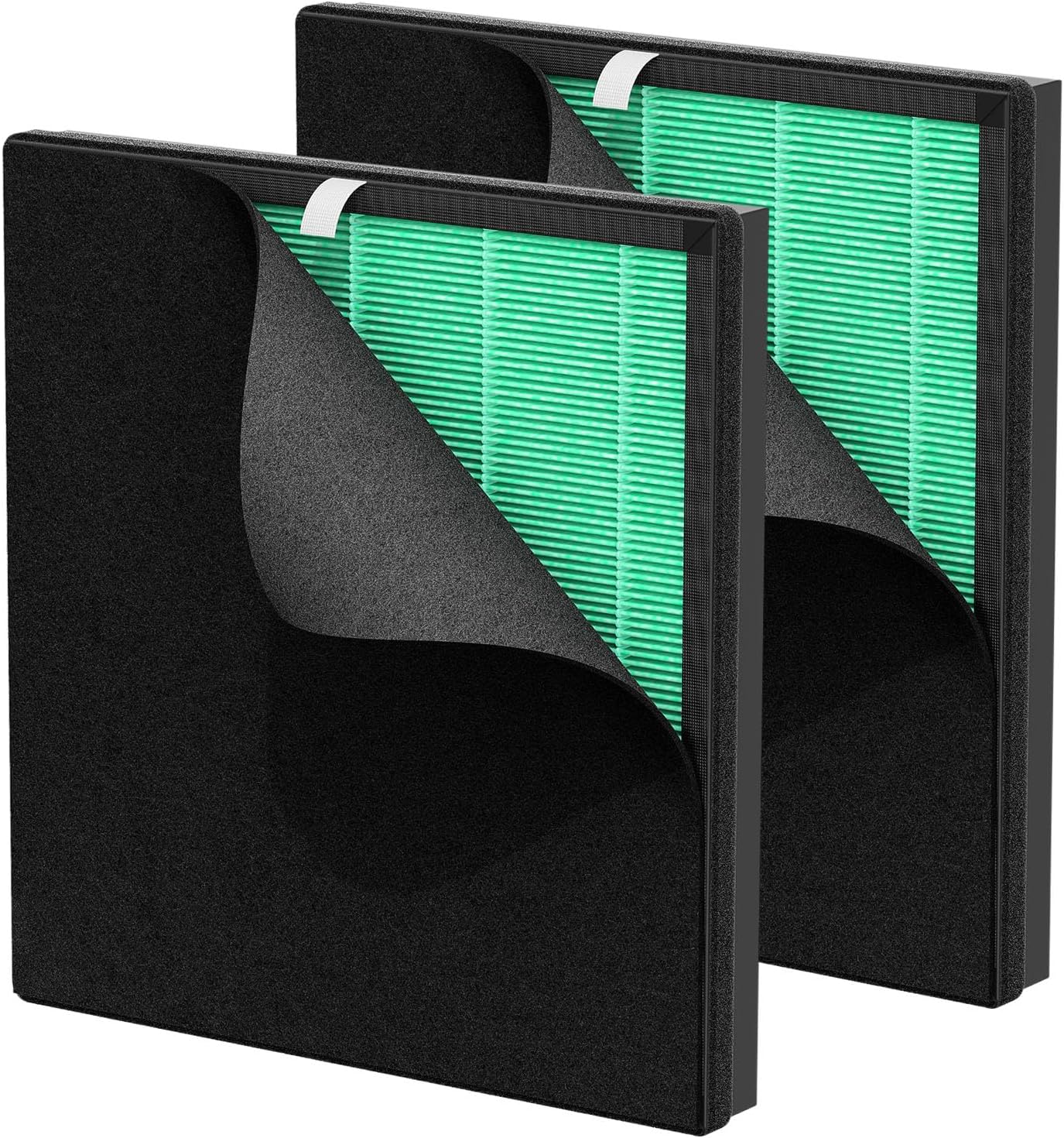 ET066 Replacement Filter Compatible with EVALIT ET066 Air Puri-Fier, 3-Stage True HEPA Filtration with Washable Pre-Filter & Activated Carbon for Pet Dander Version, 2 Pack