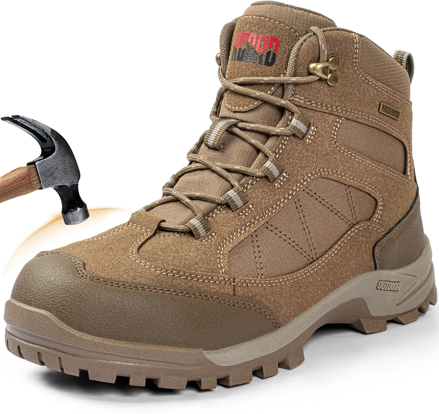R CORD Steel Toe Boots for Women Waterproof Safety Work Boots Non-Slip Composite Toe Boots for Women Steel Toe Shoes for Women Construction Boots Hiking Boots Womens