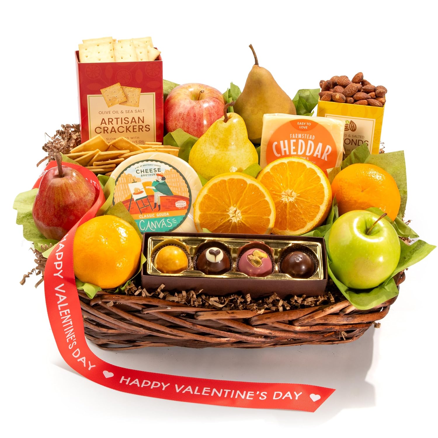 A Gift Inside Valentine's Day Orchard Delight Fruit and Gourmet Gift Basket