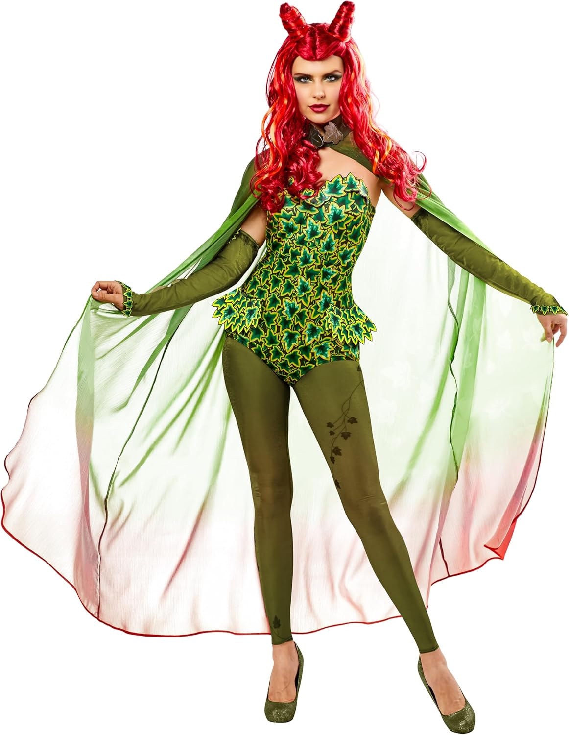 Rubies Women's Dc Comics Batman & Robin Poison Ivy Costume Body Suit, Leggings, and Cape