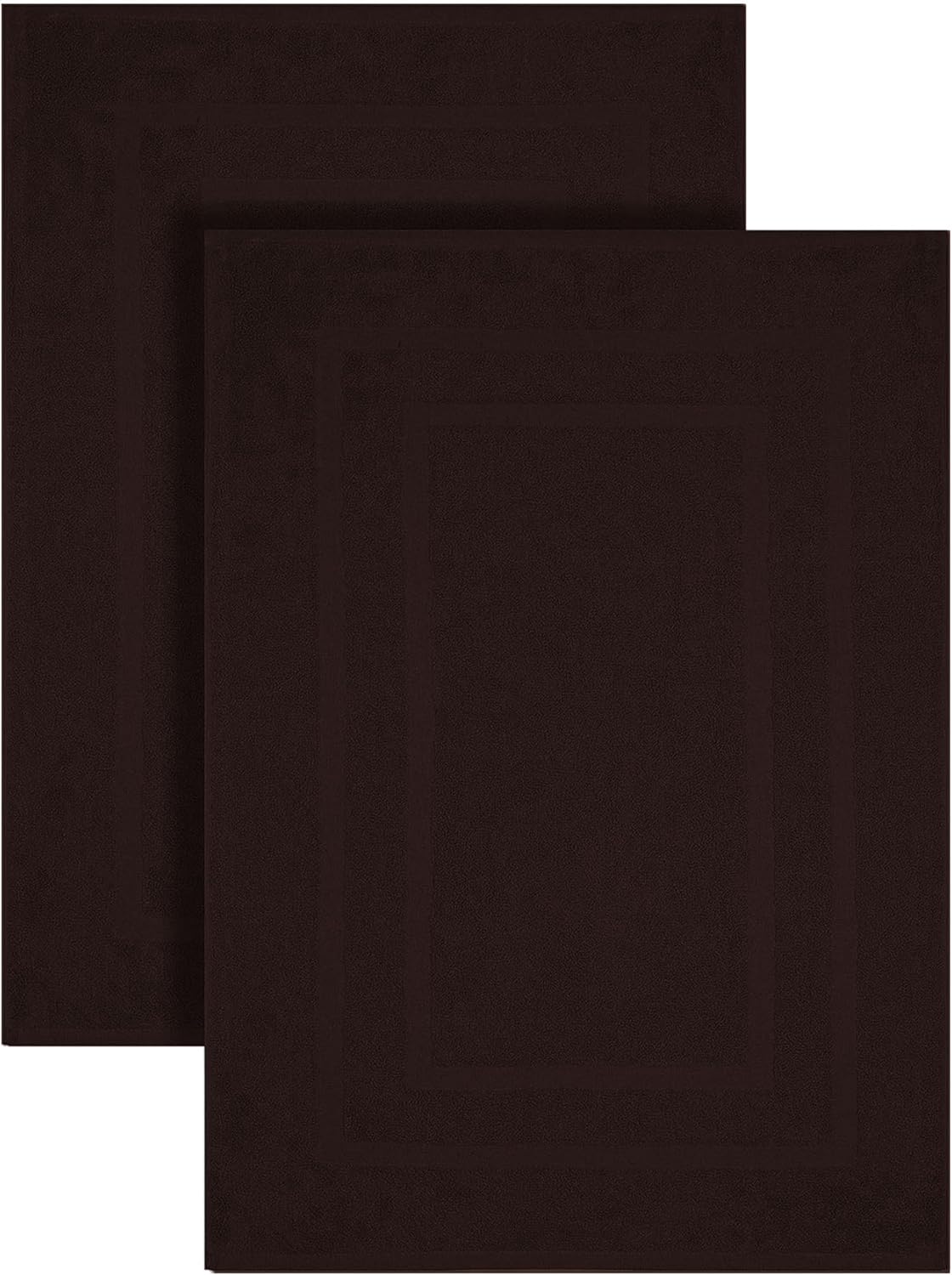 GOLD TEXTILES Premium Chocolate Brown Bath Mat – 2 Pack 22×34 Inches – Not a Bathroom Rug – 100% Ring Spun Cotton – Highly Absorbent & Non Slip Shower Bathroom Floor Mat Towel – Machine Washable