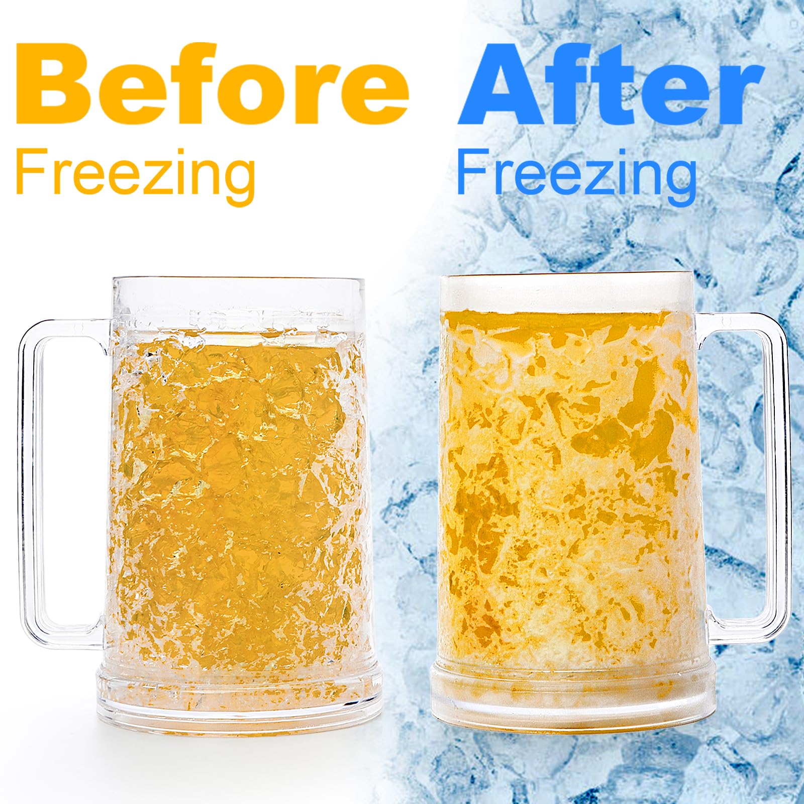 Fasmov Freezer Beer Mugs - Keep Beer Ice Cold! -3 Fasmov Freezer Beer Mugs - Keep Beer Ice Cold! -3