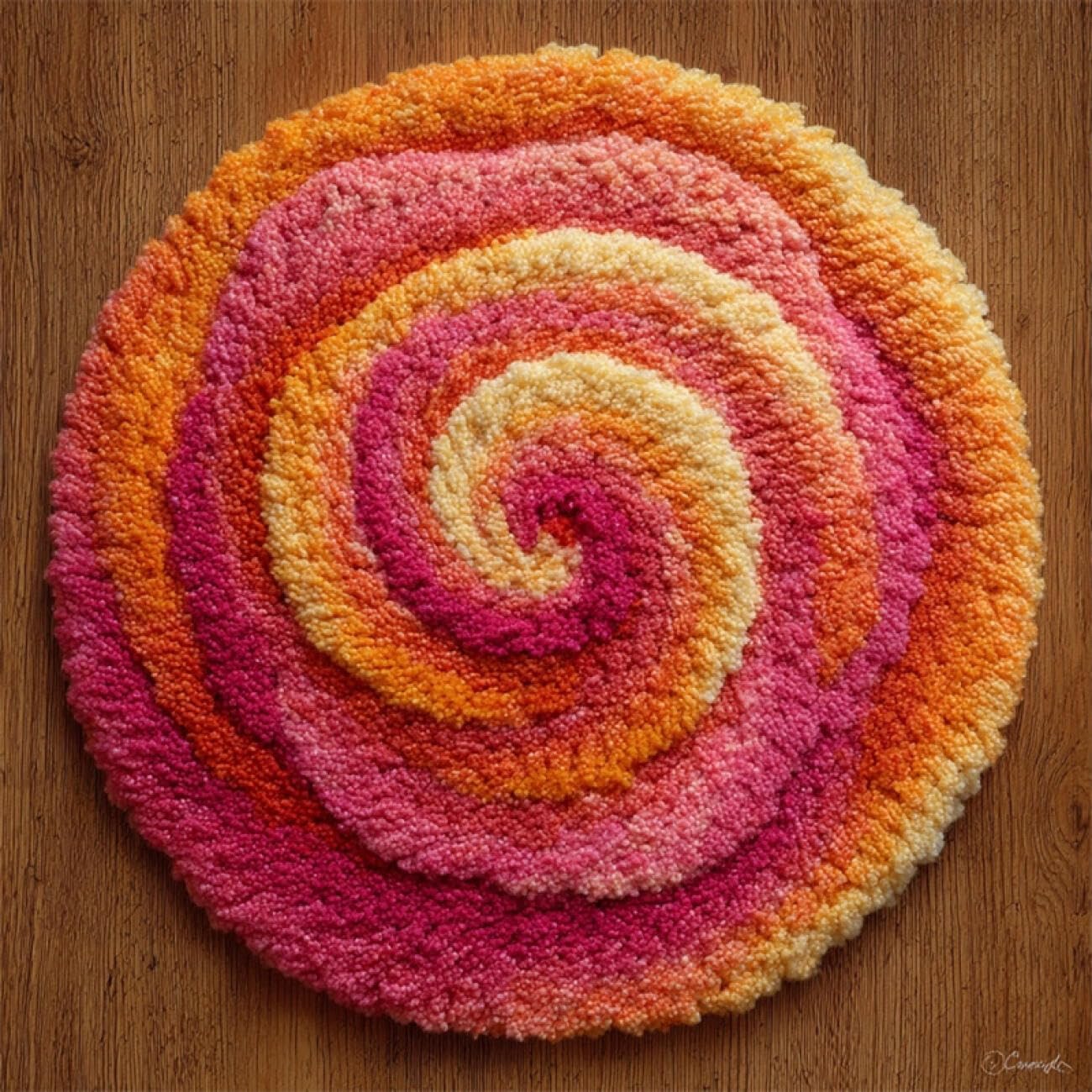 Kitquiver Latch Hook Kit Rug Colorful Roses 60x60cm